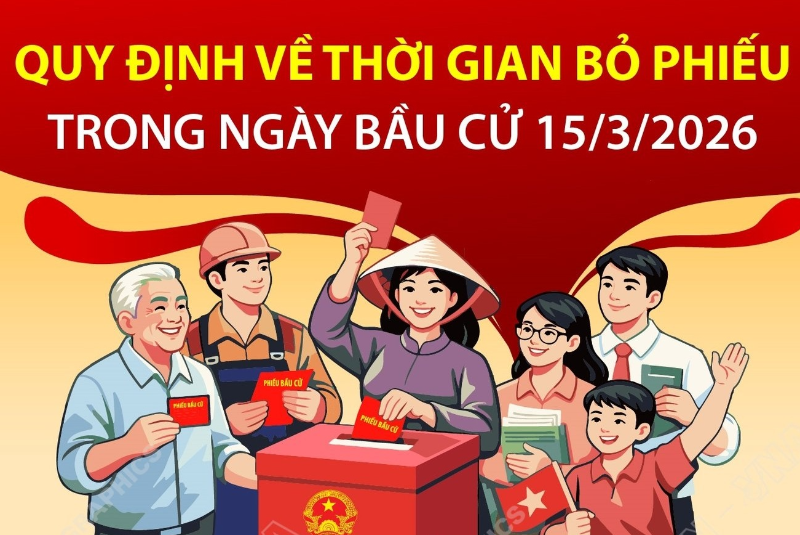 Quy định về thời gian bỏ phiếu trong ngày bầu cử 15/3/2026